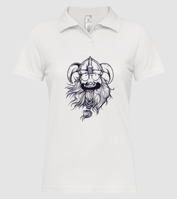 Viking model alb pe tricou