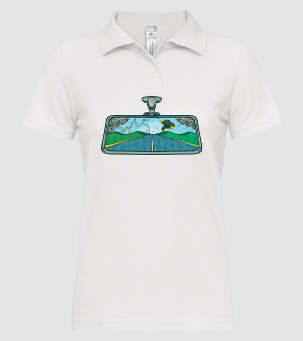 Oglindă retrovizoare model alb pe tricou