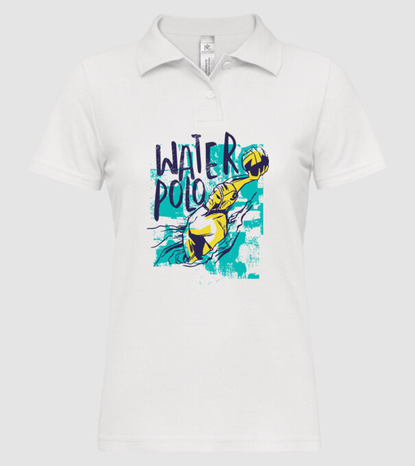 Polo pe apă model alb pe tricou