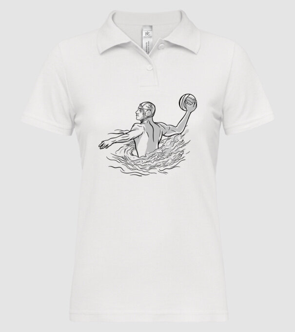 Jucător polo pe apă model alb pe tricou
