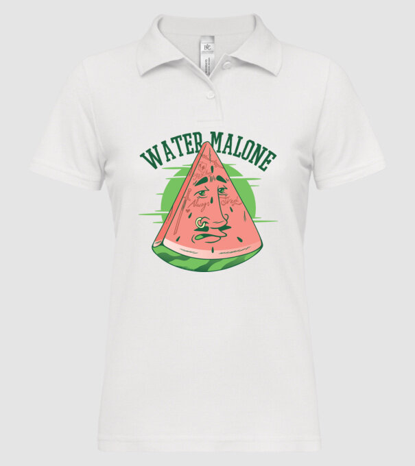 Water Malone model alb pe tricou