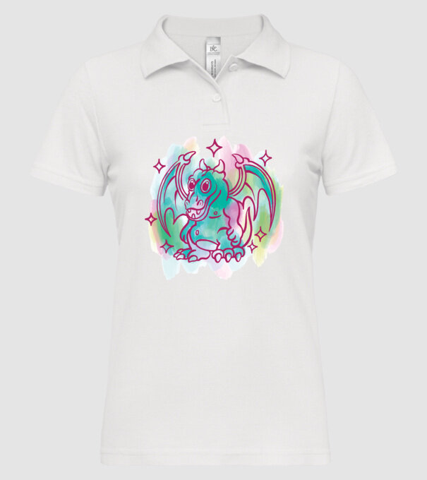Acuarelă Dragon model alb pe tricou