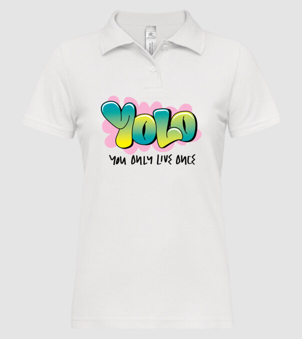 YOLO - You only live once model alb pe tricou