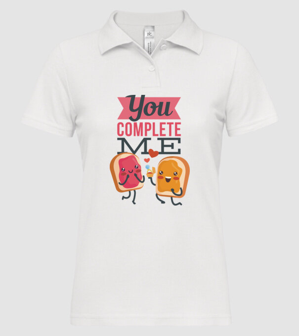 'You Complete Me Tricou drăguț pentru Valentine''s Day' model alb pe tricou