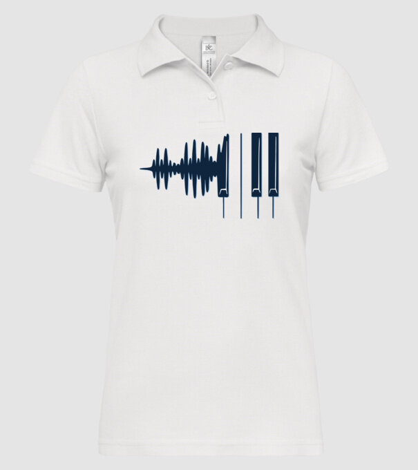 Clape de pian model alb pe tricou