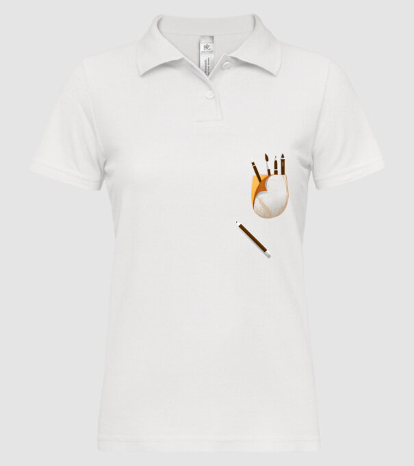 Designer buzunar model alb pe tricou