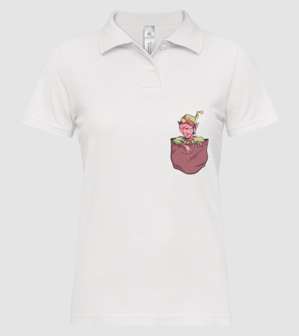 Elf de buzunar model alb pe tricou