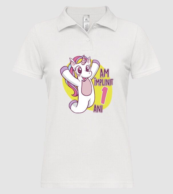 Am împlinit 1 an model alb pe tricou