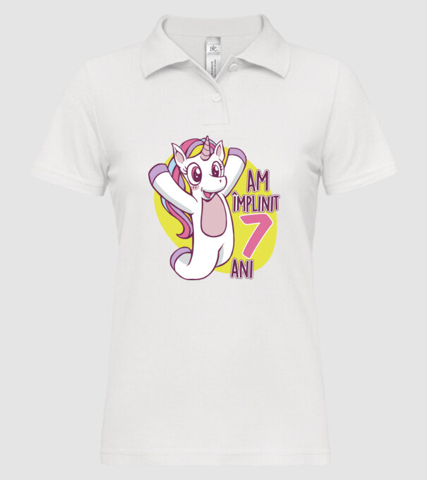 Am împlinit 7 ani model alb pe tricou
