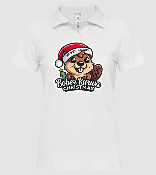 Bober Kurwa Christmas 1 model alb pe tricou