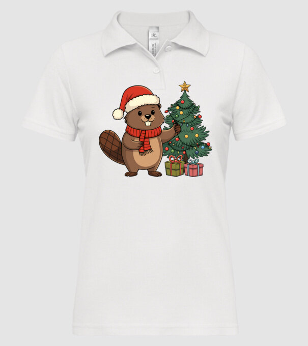 Bober Kurwa Christmas 2 model alb pe tricou