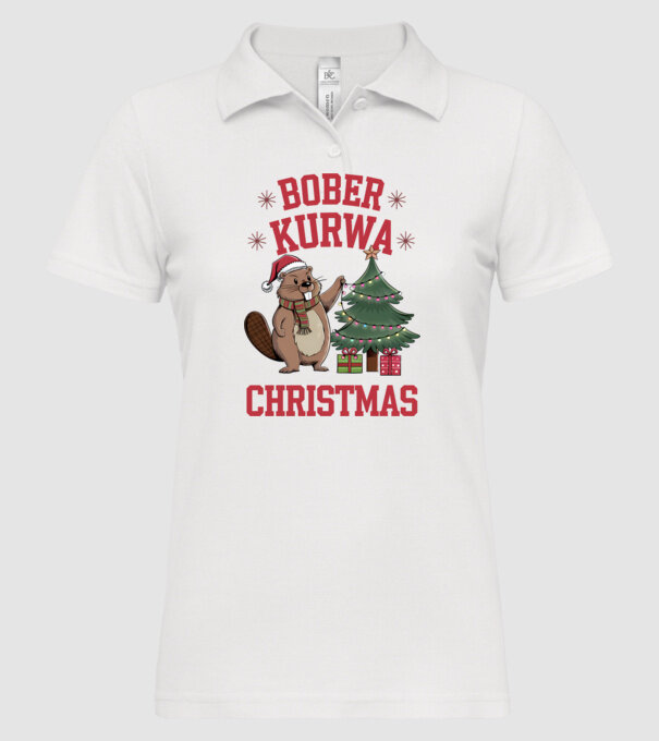 Bober Kurwa Christmas 3 model alb pe tricou