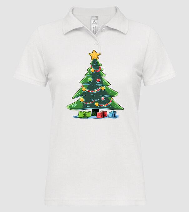 Brad de Crăciun model alb pe tricou