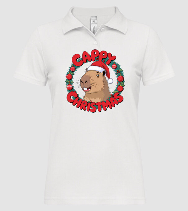 Cappy Christmas 1 model alb pe tricou
