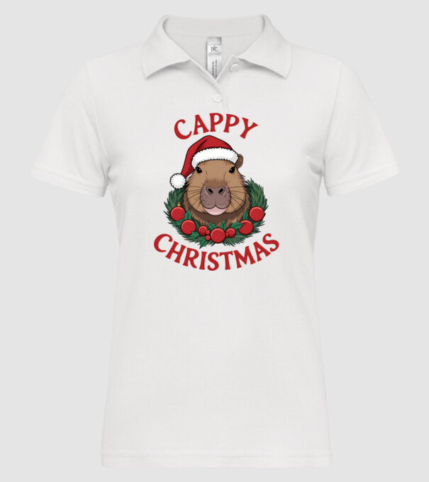 Cappy Christmas 2 model alb pe tricou