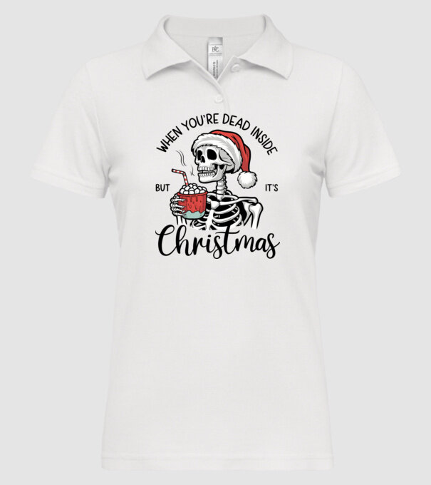 Dead inside, but it's christmas Alb model alb pe tricou