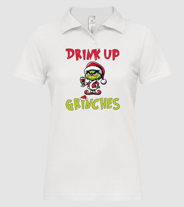 Drink up Grinches model alb pe tricou
