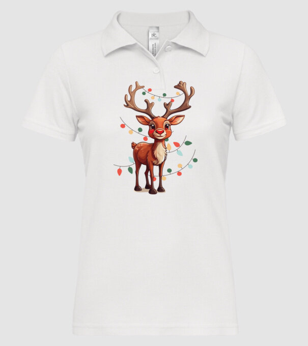 Festive Rudolph model alb pe tricou