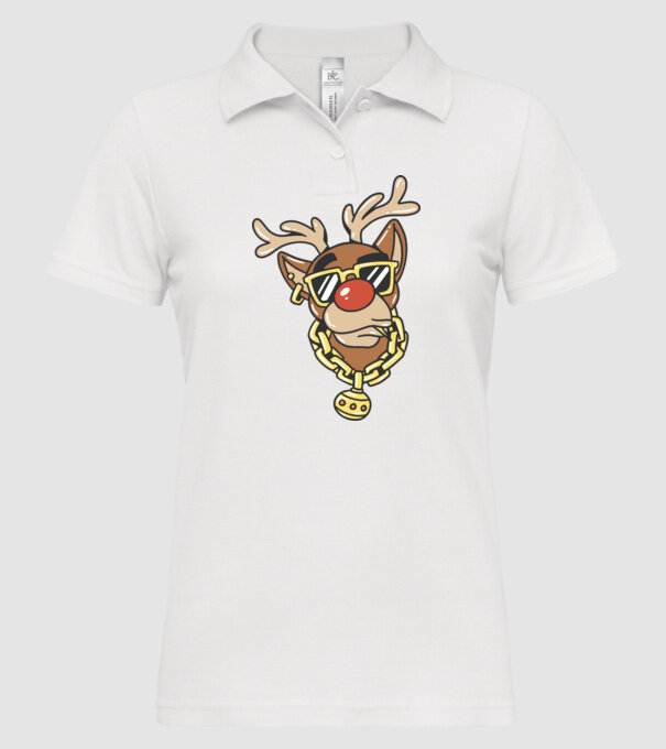 Gangster Reindeer model alb pe tricou