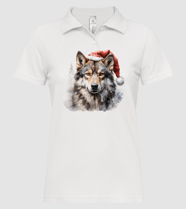 Lupul de Crăciun Alb model alb pe tricou