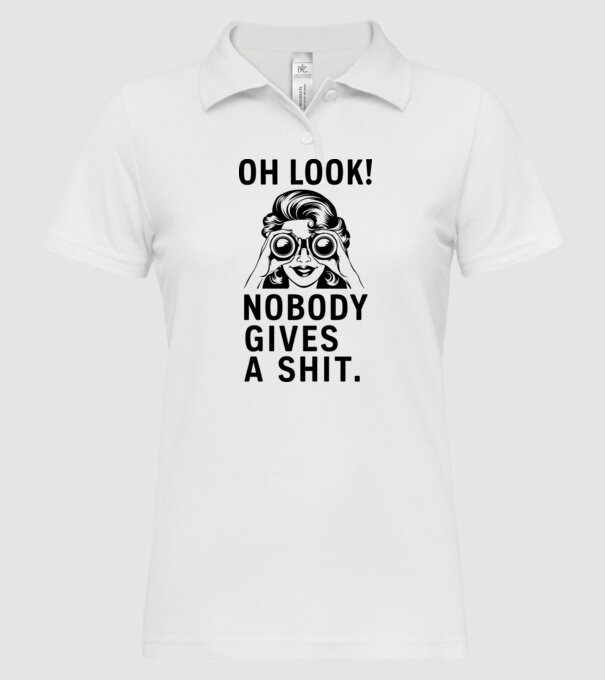 Nobody Gives a shit model alb pe tricou