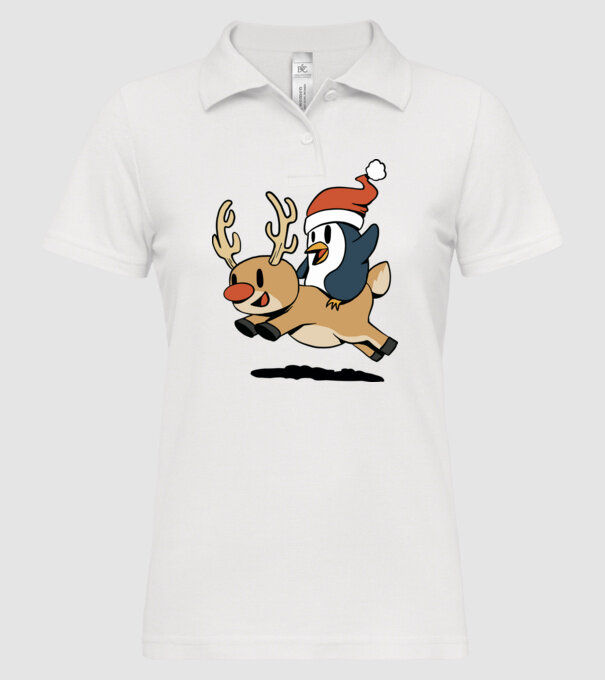 pinguin reindeer cristmas model alb pe tricou