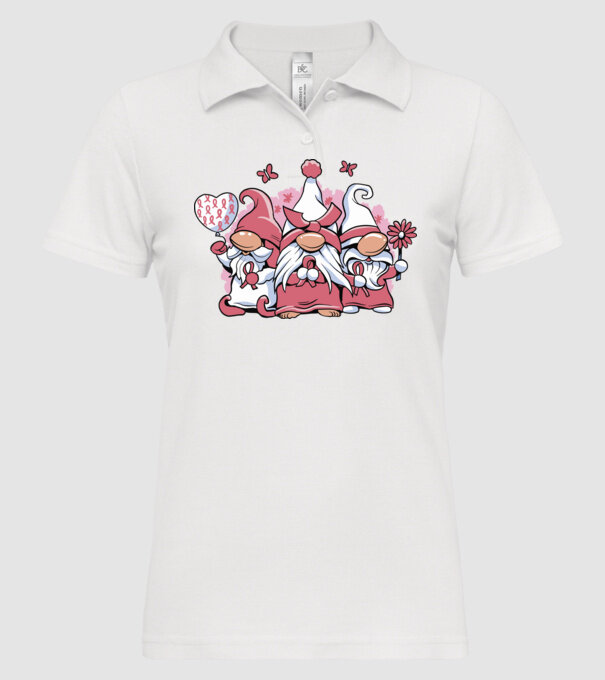 Pink christmas Gnomes model alb pe tricou