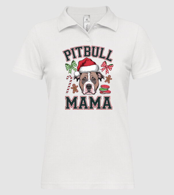 Pitbull Mama model alb pe tricou