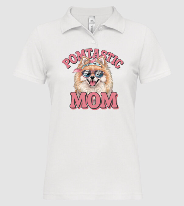 Pomtastic Mom model alb pe tricou