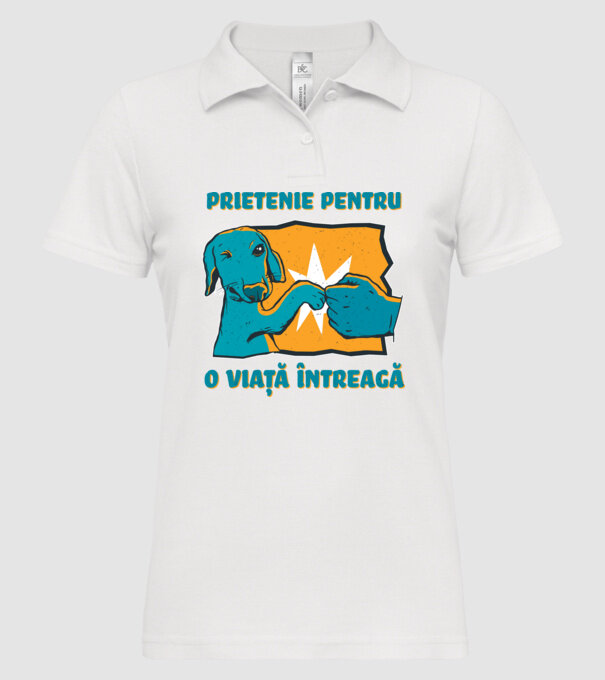 Prietenie pentru o viață întreagă model alb pe tricou