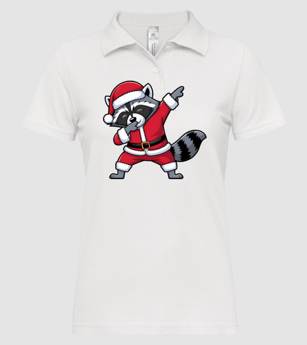Raton Dab Xmas model alb pe tricou