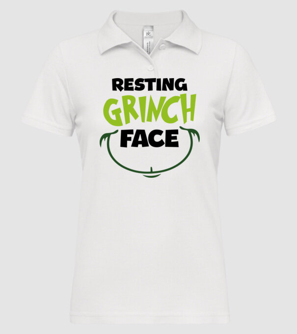 Resting Grinch face model alb pe tricou