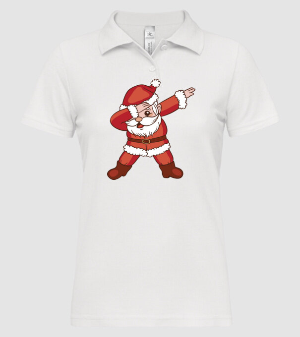 Santa Dab model alb pe tricou