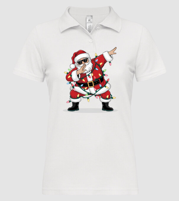 Santa Dab model alb pe tricou