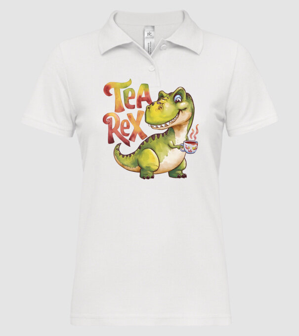 Tea Rex model alb pe tricou