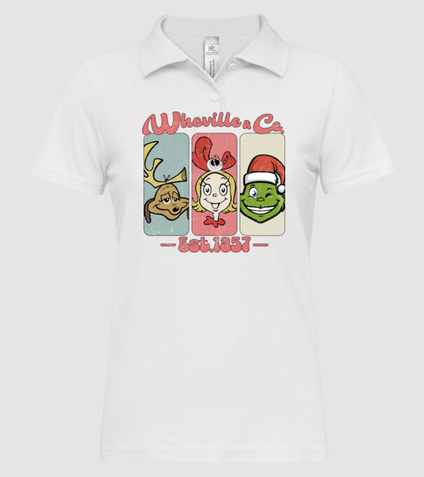 Whoville & Co - Grinch model alb pe tricou