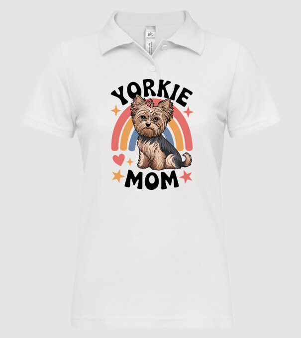 Yorkie Mom Alb model alb pe tricou