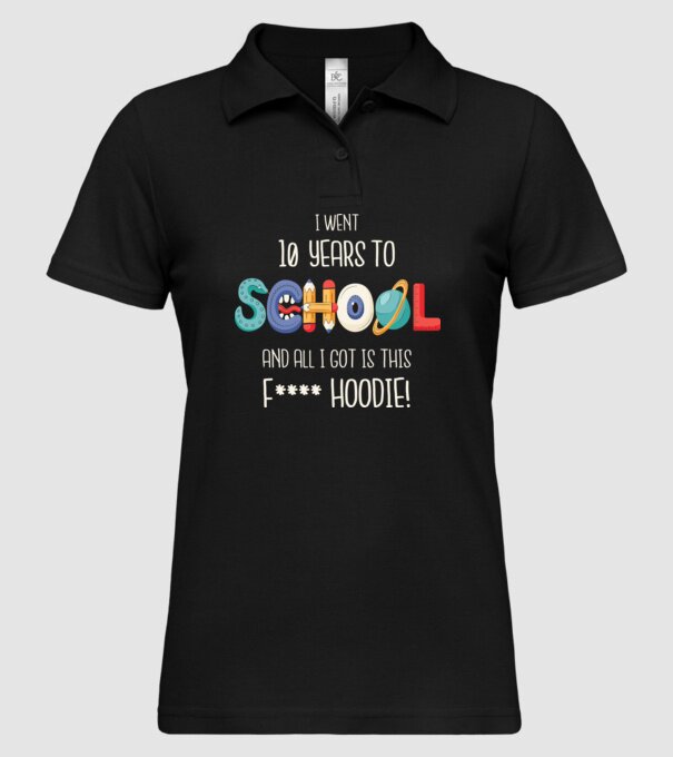 Am mers la școală timp de 10 ani și tot ce am primit a fost acest pulovăr jalnic model negru pe tricou