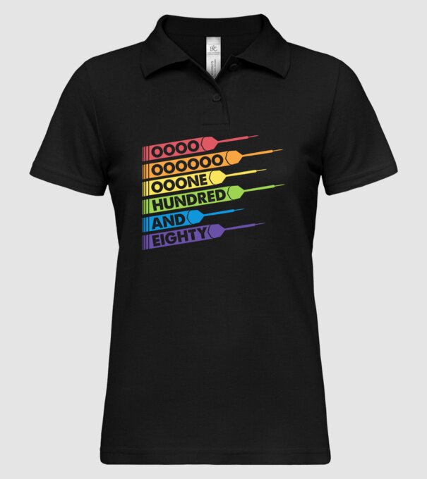 180 Darts Retro model negru pe tricou