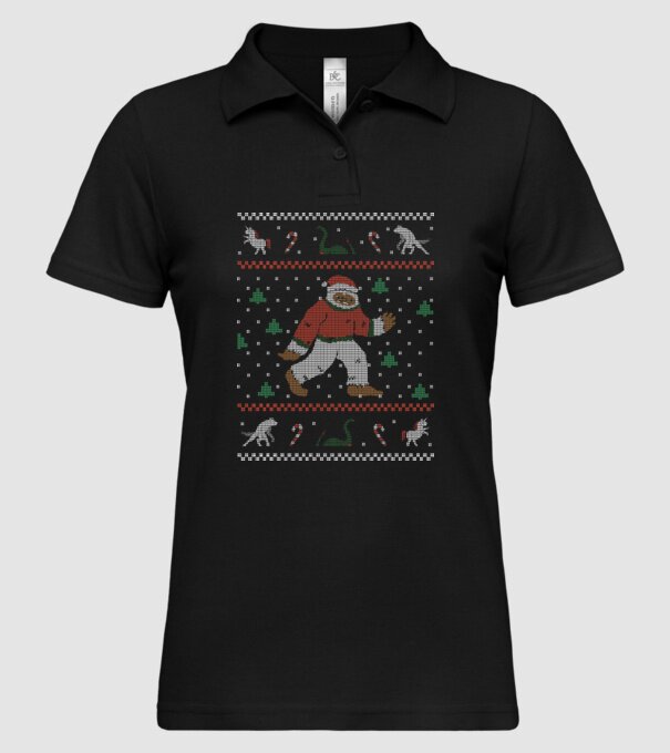 Ugly Sweater Yeti model negru pe tricou