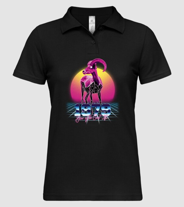 1979 Year of the Goat model negru pe tricou