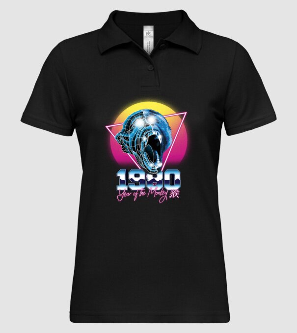 1980 Year of the Monkey model negru pe tricou
