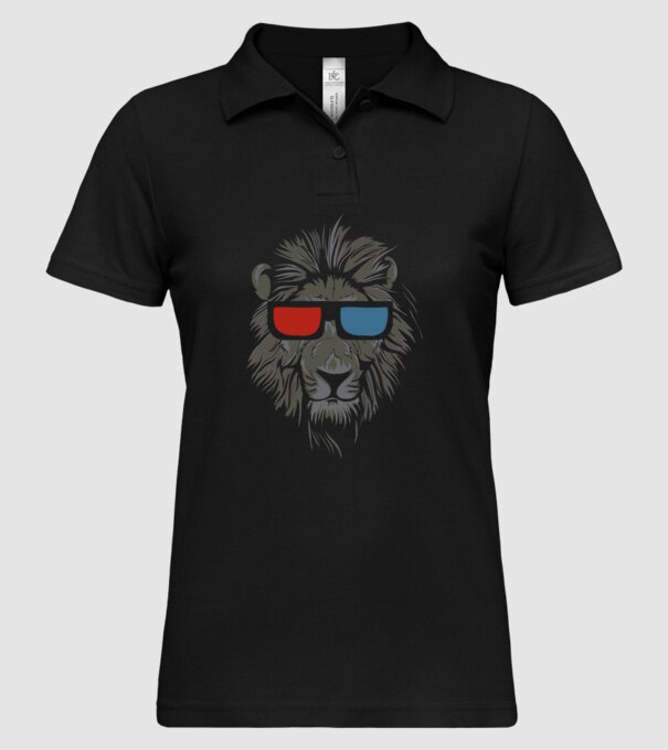 Leu 3d model negru pe tricou