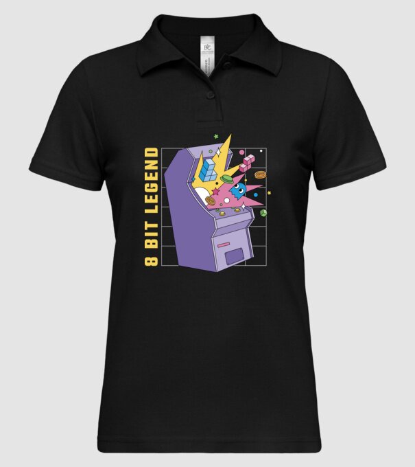 8 Bit Legendă Arcade Slot Machine model negru pe tricou