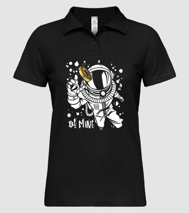 Bitcoin Astrounaut model negru pe tricou