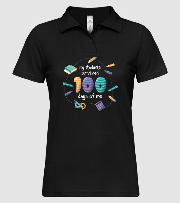 Elevii mei au supraviețuit 100 de zile cu mine model negru pe tricou
