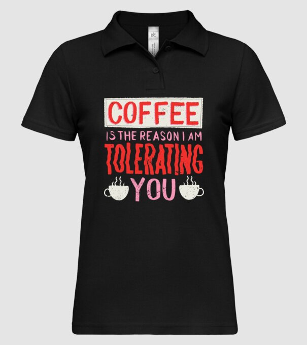 Cafeaua este motivul pentru care încă te mai suport model negru pe tricou