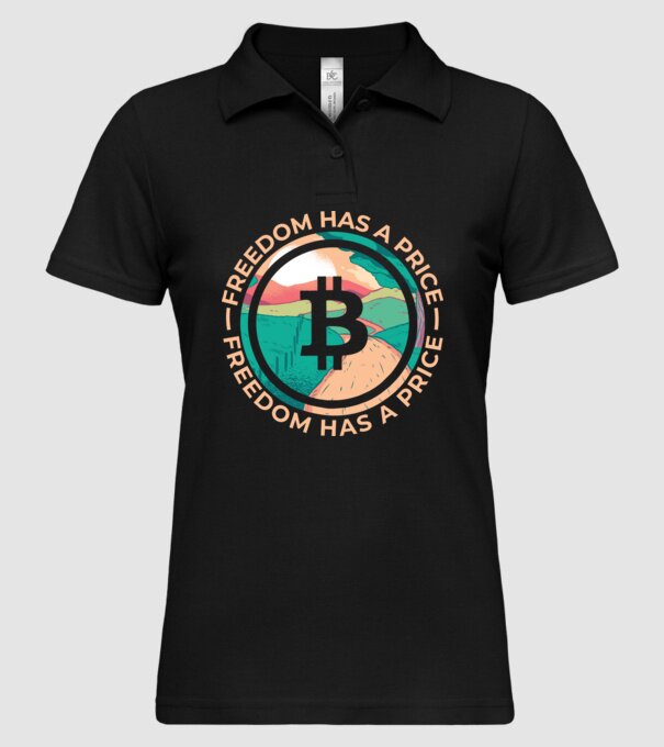Libertatea are preț Bitcoin model negru pe tricou