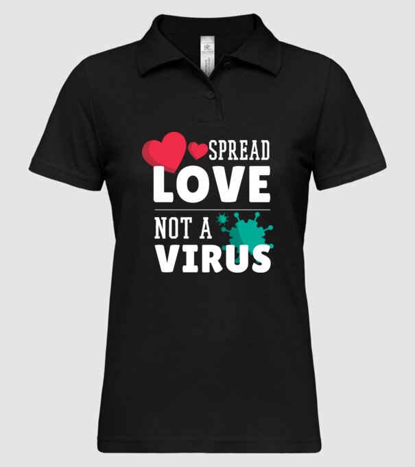 Răspândește dragostea, nu virusul model negru pe tricou