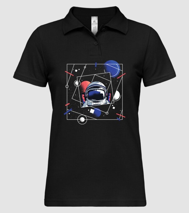 Astronaut univers abstract model negru pe tricou